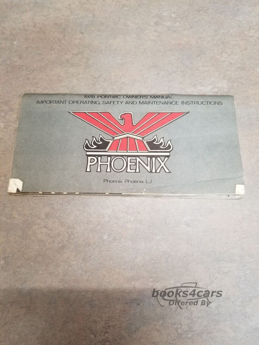 view cover of 1978 Phoenix Owners manual by Pontiac