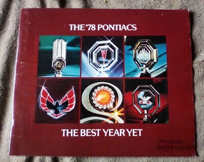 view cover of 1978 full range sales brochure for Pontiac; 40 full color pages