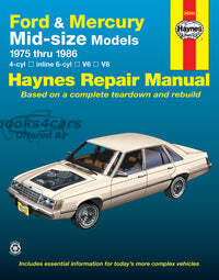 view cover of 1975-1986 Ford Lincoln Mercury Mid-Size Torino Ranchero Montego Elite LTDII, 75-82 Thunderbird & Cougar, 83-86 Marquis, 77-80 Versailles Shop Service Repair manual by Haynes