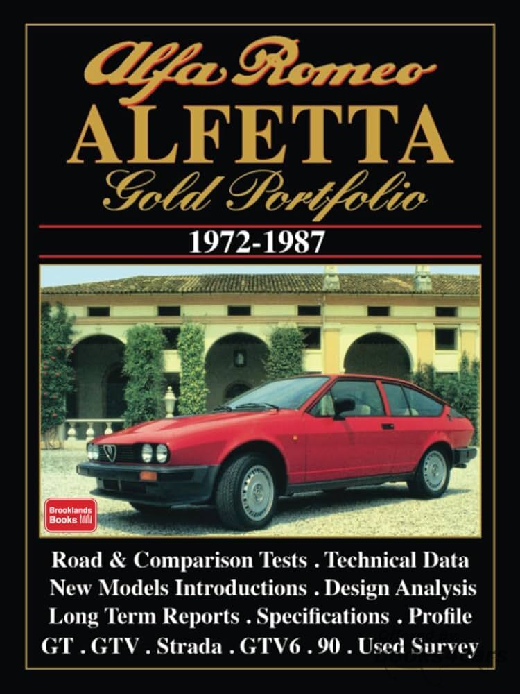 view cover of 1972-1987 Alfetta & GTV6 portfolio of articles on Alfa Romeo, 172 pgs, compiled by Brooklands (Gold Portfolio)
