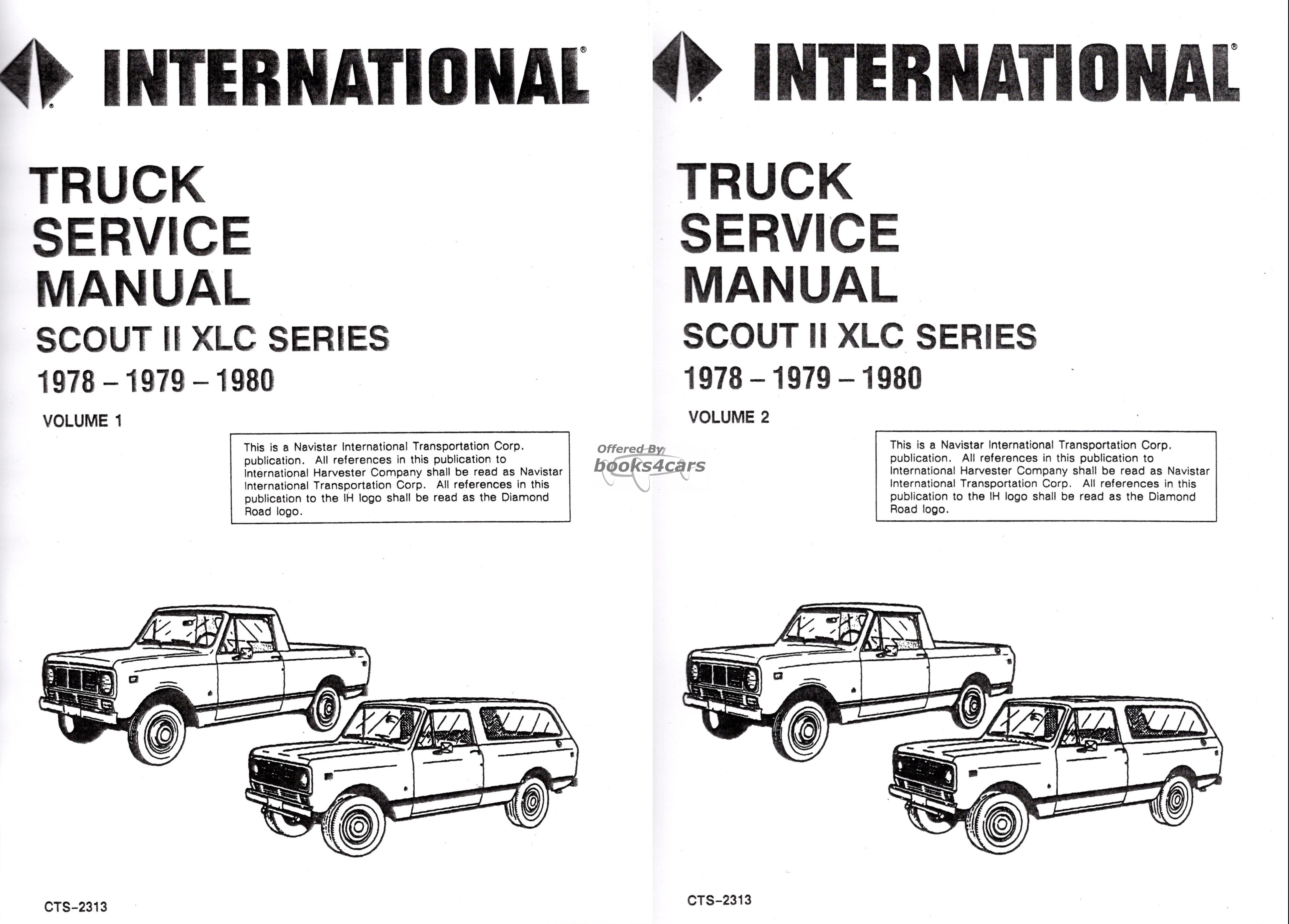 view cover of 1978-1980 CTS-2313 Scout II Models Shop Service Repair Manual by International Harvester XLC