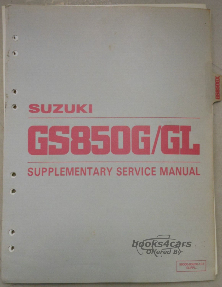 view cover of 1979 Suzuki GS850G GL Shop Service Repair Manual Supplement - 78 pages
