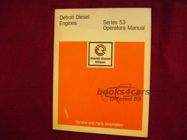 view cover of Detroit Diesel Engines Series 53 Operators Manual