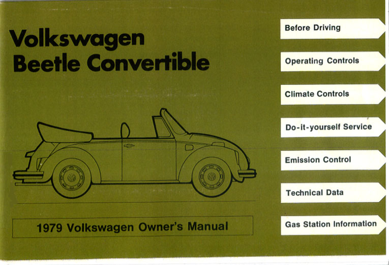 view cover of 1979 Beetle Convertible Owners manual by Volkswagen