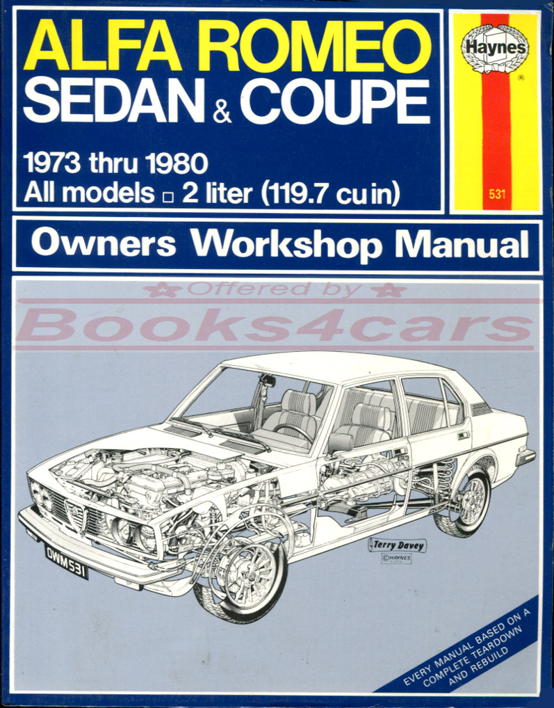 view cover of 1973-1987 Alfa Romeo Alfetta 4 cylinder Shop Service Repair Manual by Haynes also covers Sprint GTV Sports Sedan & partially applicable to GTV6