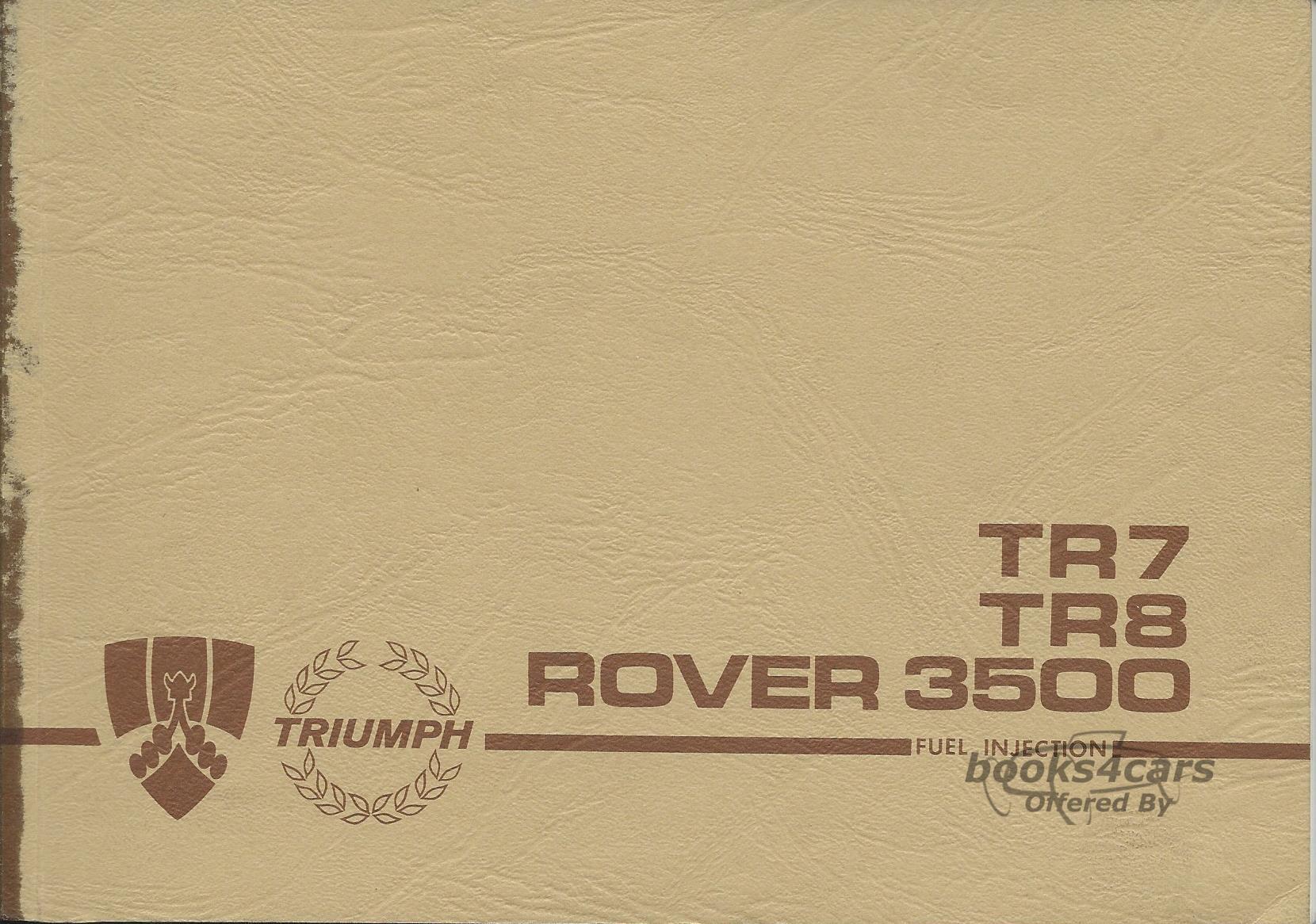view cover of Triumph TR7 TR8 Rover 3500 Maintenance and Emissions Manual for fuel injected models