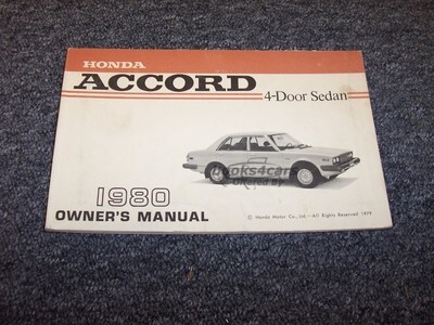 view cover of 1980 Accord 4 door Owners manual by Honda.