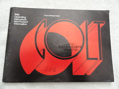 view cover of 1980 Colt Owners manual by Dodge
