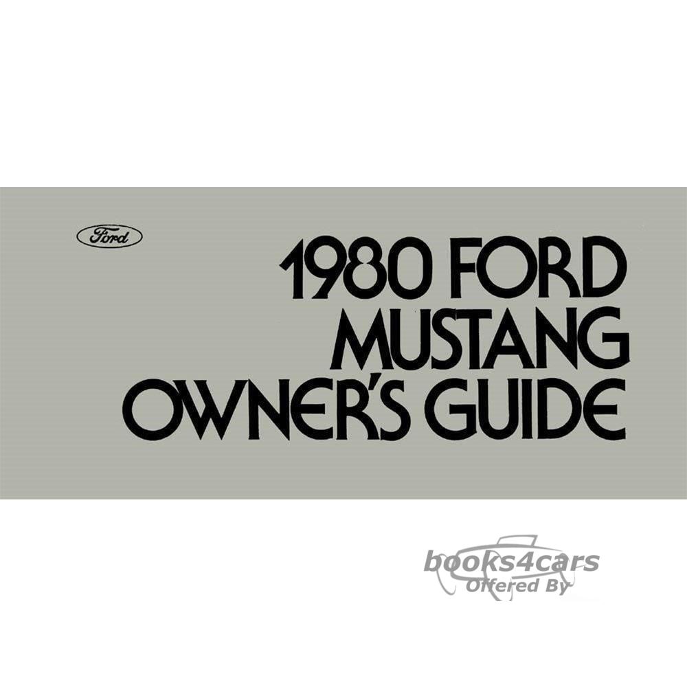 view cover of 1980 Mustang Owners Manual by Ford