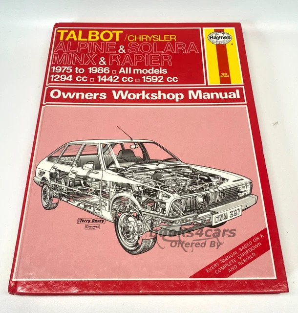 view cover of 1975-86 Talbot / Chrysler Alpine Solara Minx Rapier Shop Service Repair Manual by Haynes