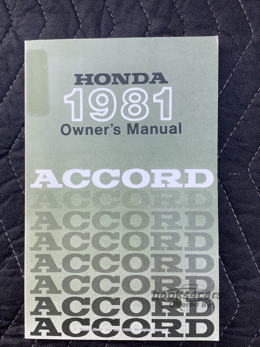 view cover of 1981 Accord Owner's Manuals by Honda