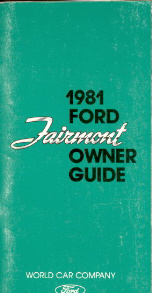 view cover of 1981 Fairmont Owners manual by Ford