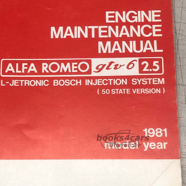view cover of 1981 GTV 6 engine maintanence manual by Alfa Romeo