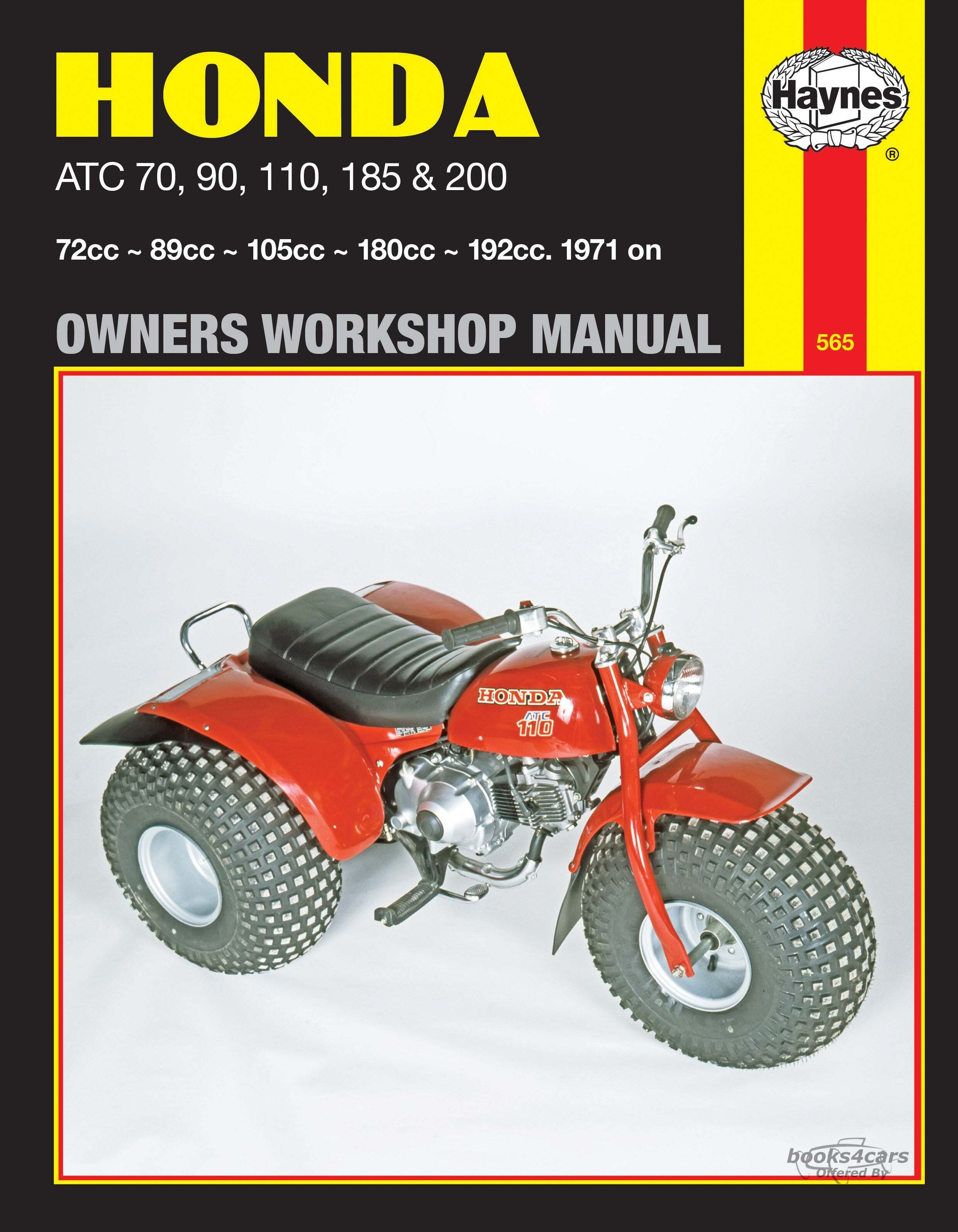 view cover of 1971-1985 ATC 70 90 110 185 & 200 Shop Service Repair Manual by Haynes for Honda including ATC70 ATC90 ATC110 ATC185 ATC200