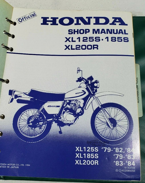 view cover of 1979-1984 XL125S 185S XL200R Shop Service Repair Manual by Honda (XL125S:79-82,84. XL185S: 79-83. XL200R: 83-84)
