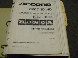 view cover of 1982 CVCC Accord 3D-4D Parts Catalog Manual by Honda