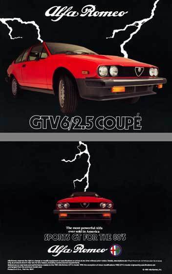 view cover of 1982 Alfa Romeo GTV6/2.5 Coupe 4 page fold out 8.5