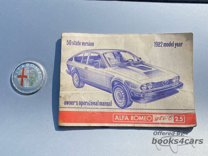 view cover of 1982 GTV6 2.5 Owners Manual by Alfa Romeo