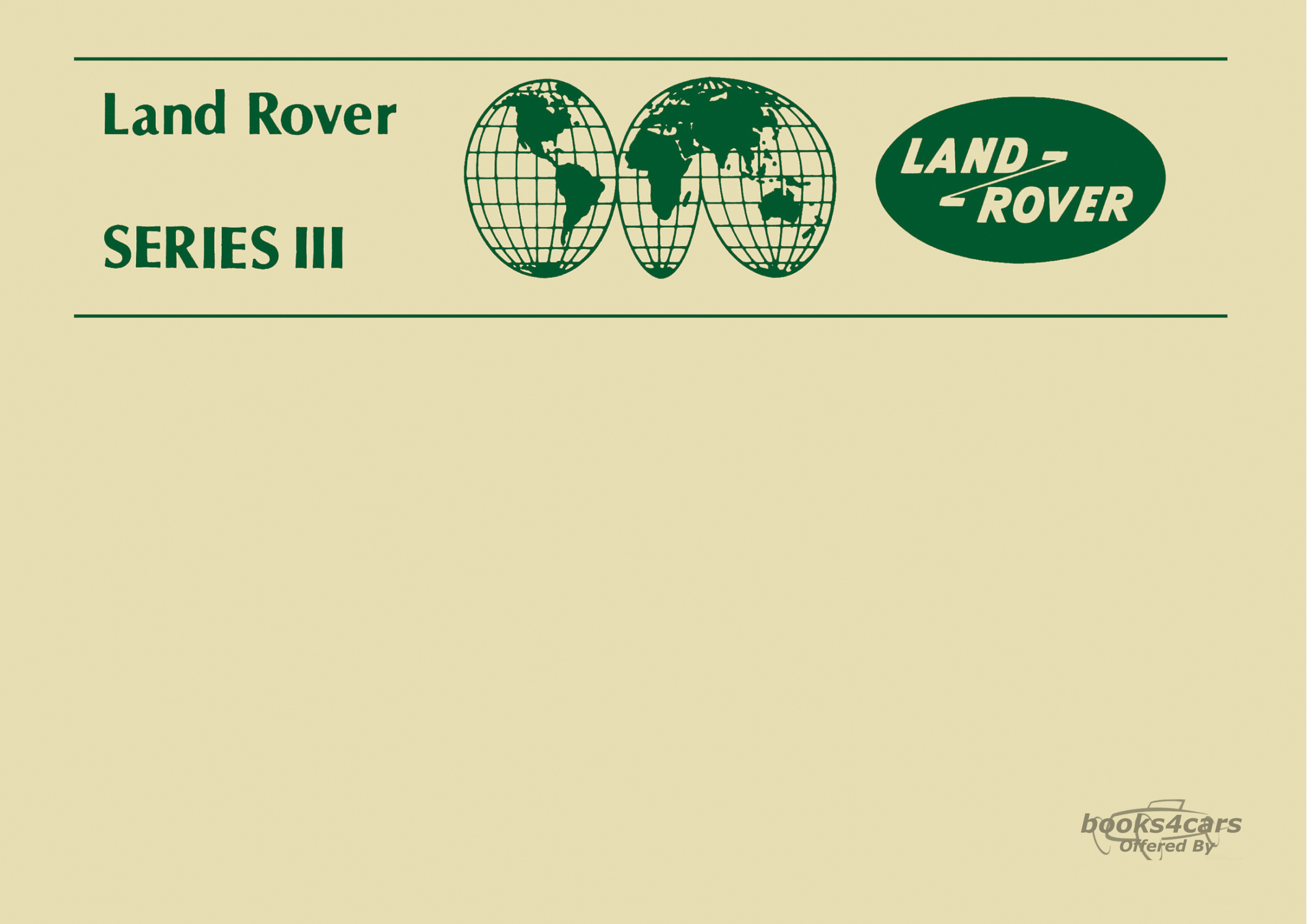 view cover of 1979-1985 Land Rover Series 3 Owners Manual