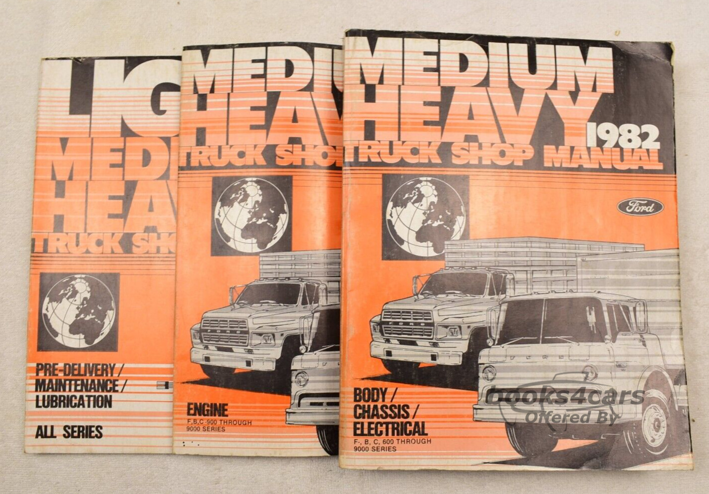 view cover of 1982 Medium Heavy Truck Engine Shop service repair manual, covering F,B,C, 600-9000 series by Ford