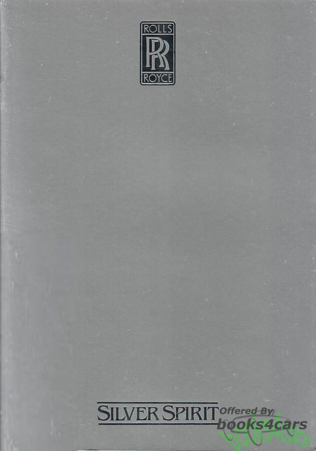view cover of 1982 Silver Spur Sales Brochure by Rolls Royce 11x7.25