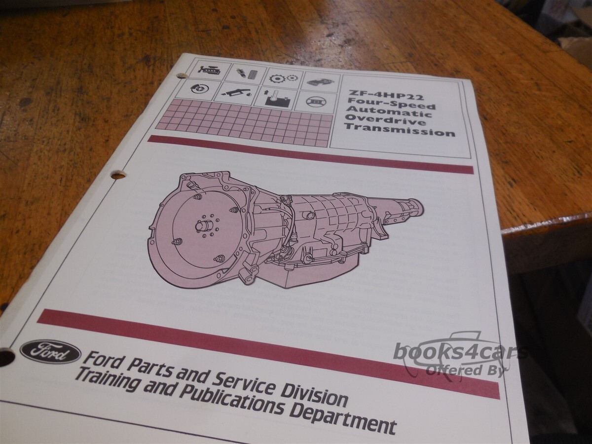 view cover of 1984 ZF-4HP22 4-Spd Automatic OD Trans Service & Diagnosis Training Manual by Lincoln Mk7 Continental with BMW diesel
