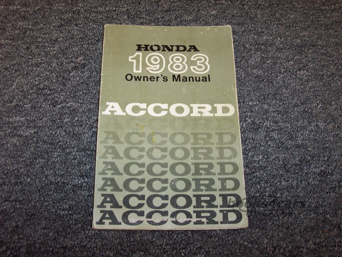 view cover of 1983 Accord Owner's Manual