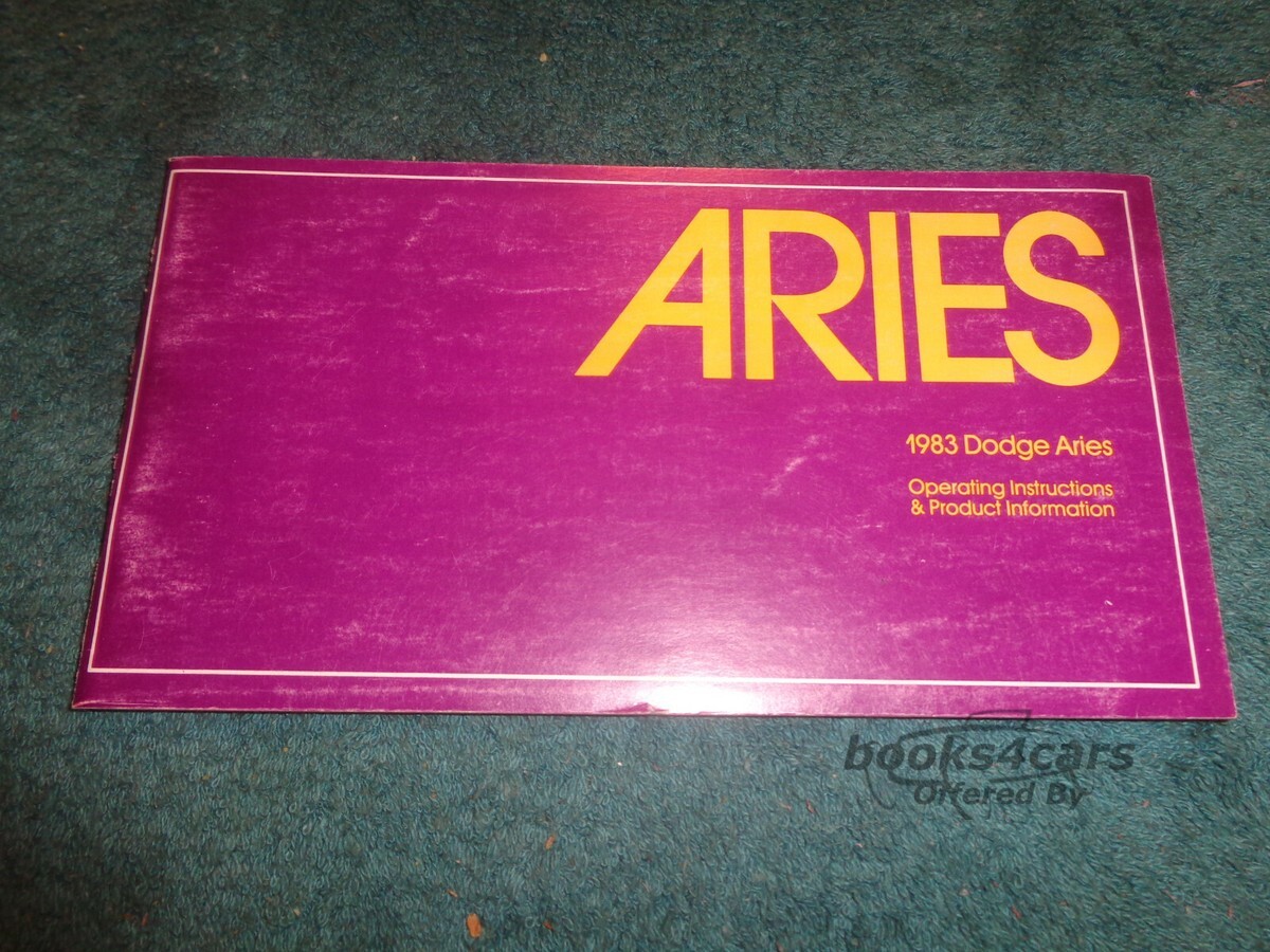 view cover of 1983 Aries Owners manual by Dodge