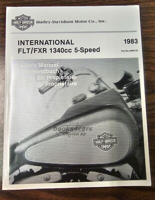 view cover of 1983 International FLT & FXR 1340cc Owners Manual by Harley Davidson in Large format international edition in 4 languages: English, German, Spanish, & French