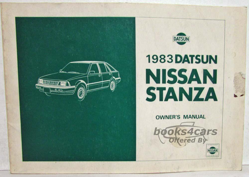 view cover of 1983 Stanza Owner's Manual by Nissan