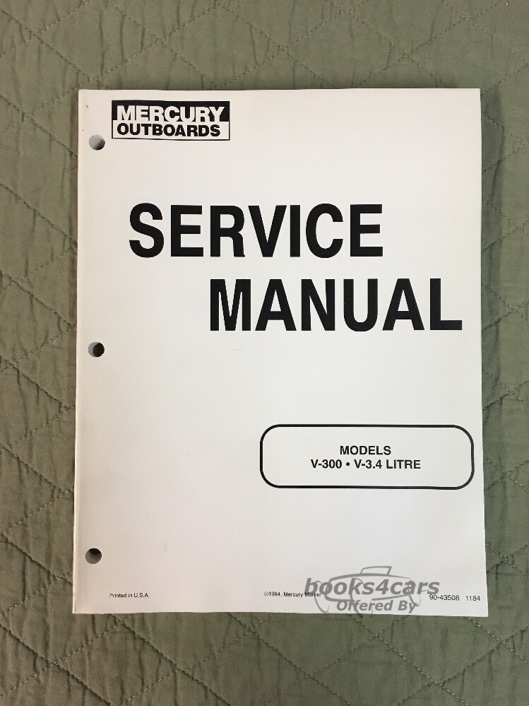 view cover of 1984 V-300 V-3.4 Litre Models Shop Service Repair Manual by Mercury Mariner