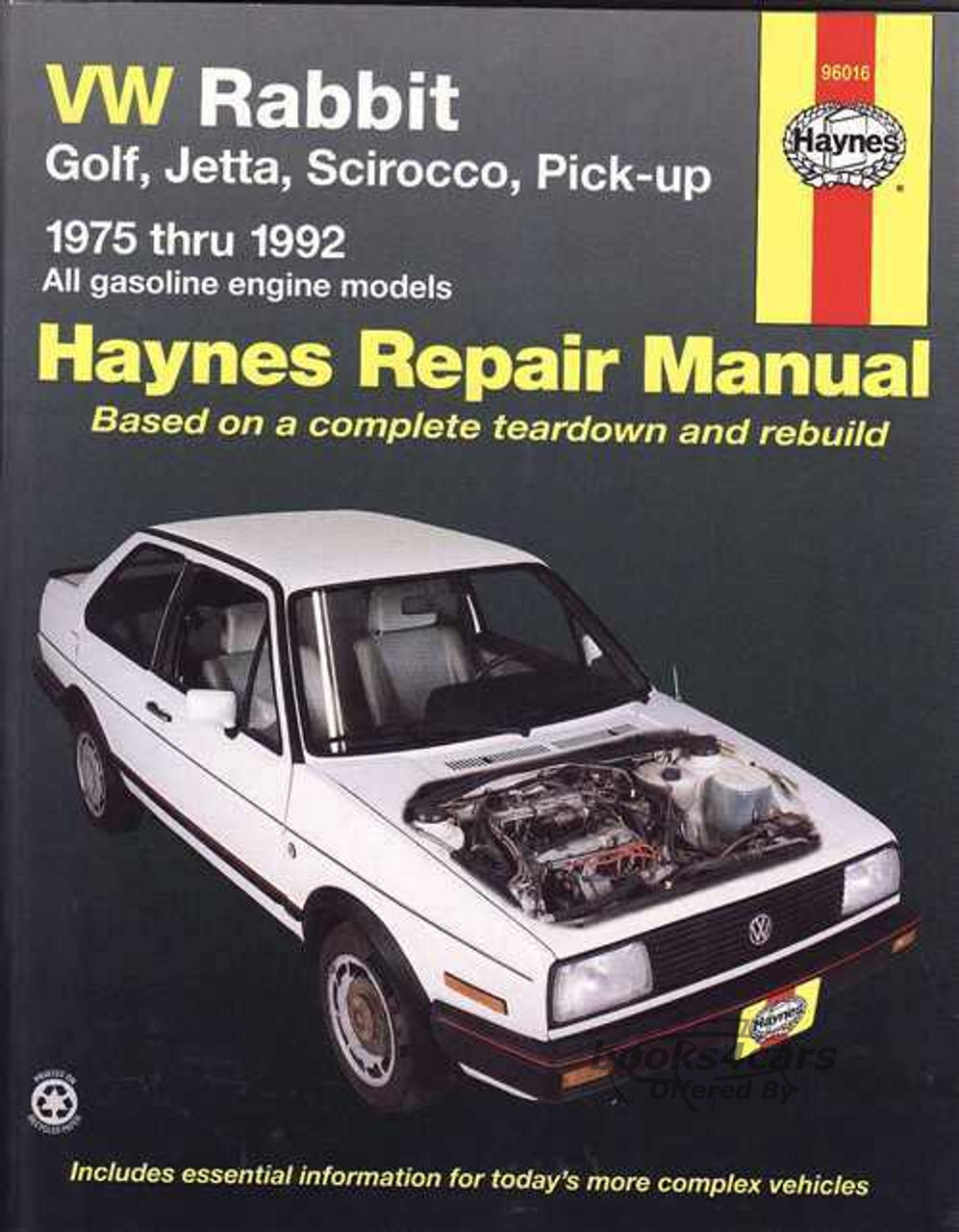 view cover of 1975-1992 VW Volkswagen Rabbit Golf Jetta Scirocco Pickup Shop Service Repair Manual by Haynes