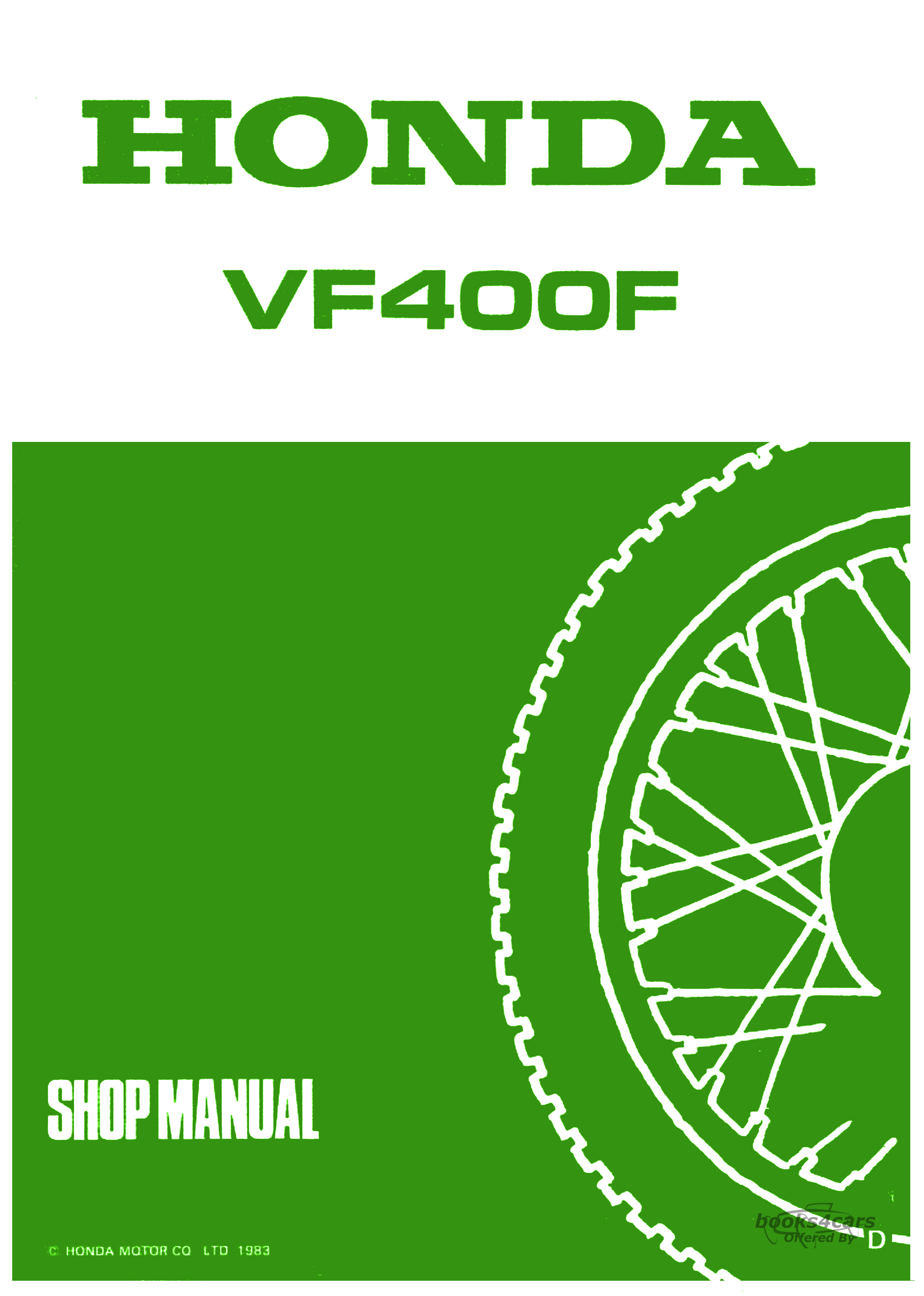 view cover of 1984 Honda VF 400F Shop Service Repair Manual - 600 pages