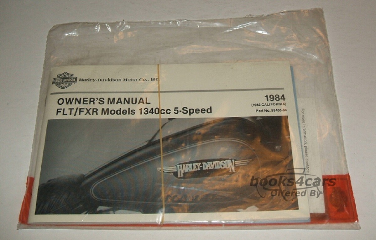 view cover of 1984 Harley Davidson FLT FXR Owners Manual