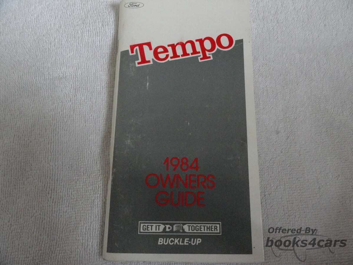 view cover of 1984 Tempo Owners manual by Ford