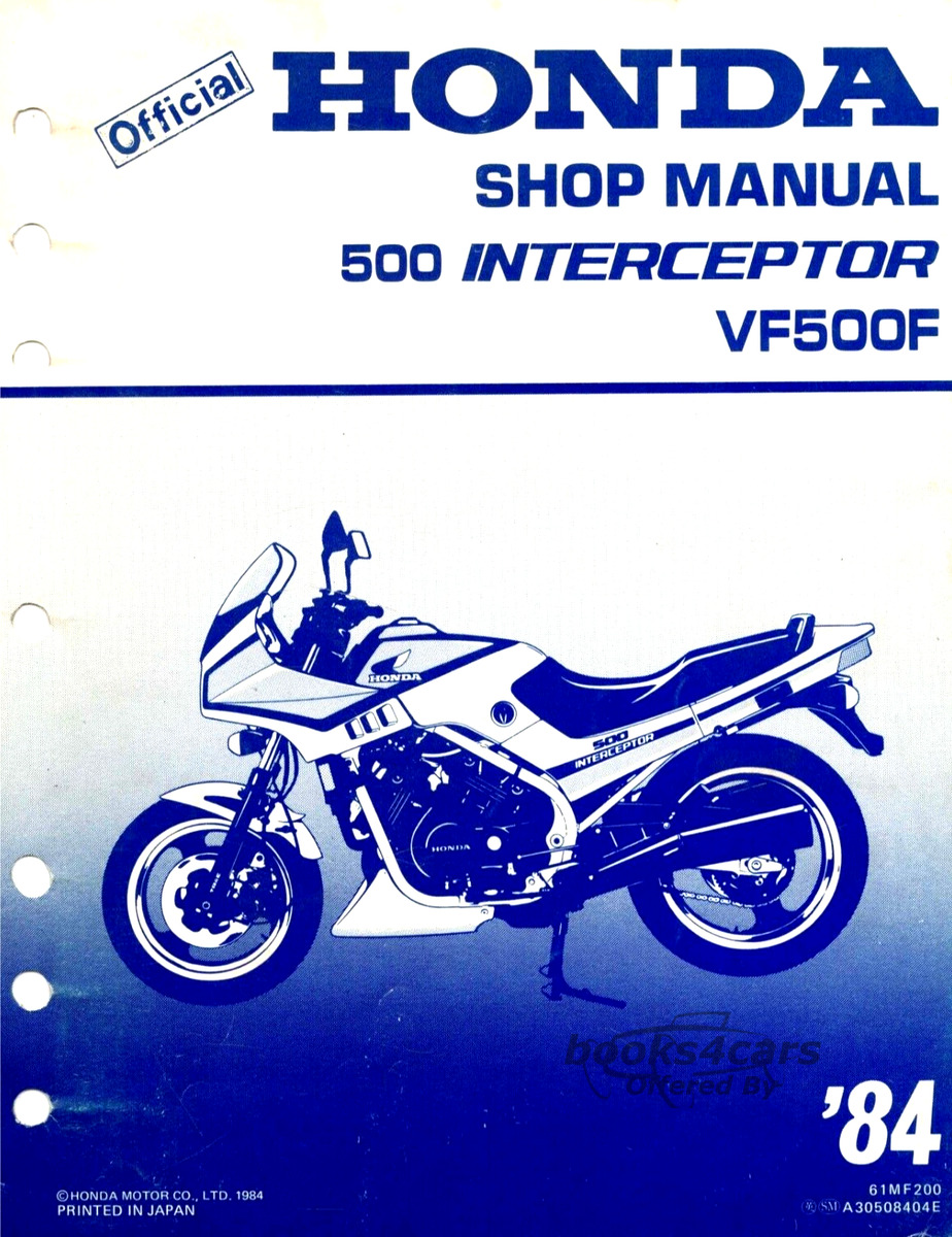 view cover of 1984 VF500F 500 Interceptor Service Manual by Honda