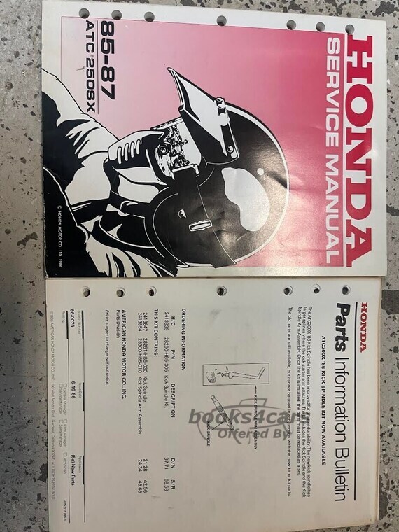 view cover of 1985-1986 ATC250SX Shop Service Repair Manual by Honda for ATC 250 SX