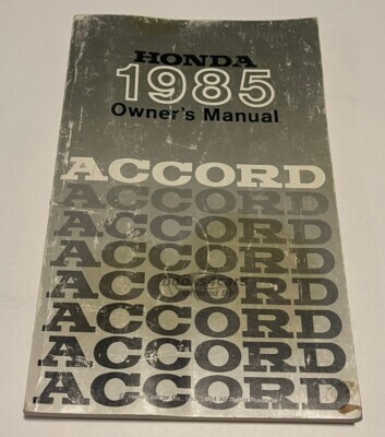 view cover of 1985 Accord Owner's Manuals by Honda