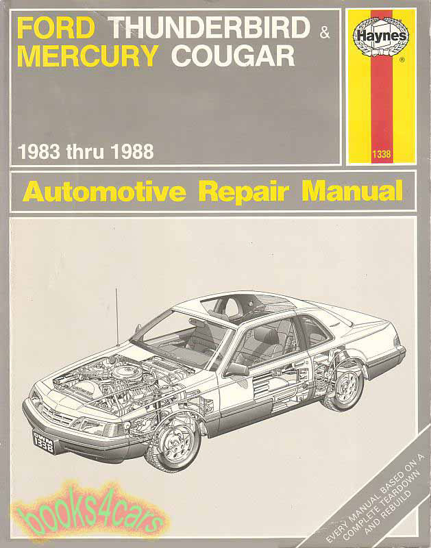 view cover of 1983-1988 Ford Thunderbird & Mercury Cougar XR7 shop service repair manual by Haynes