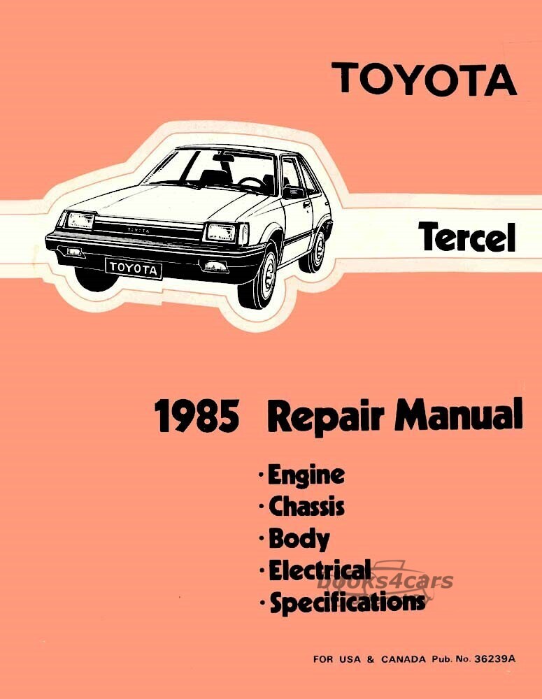 view cover of 1985 Tercel Shop Service Repair Manual by Toyota