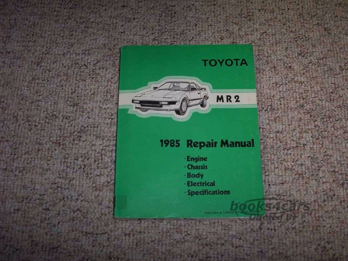view cover of 1985 MR2 shop Service repair manual by Toyota.