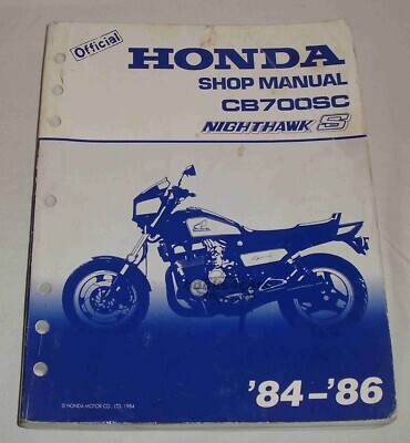 view cover of 1984-1986 CB700SC Nighthawk shop service repair manual by Honda