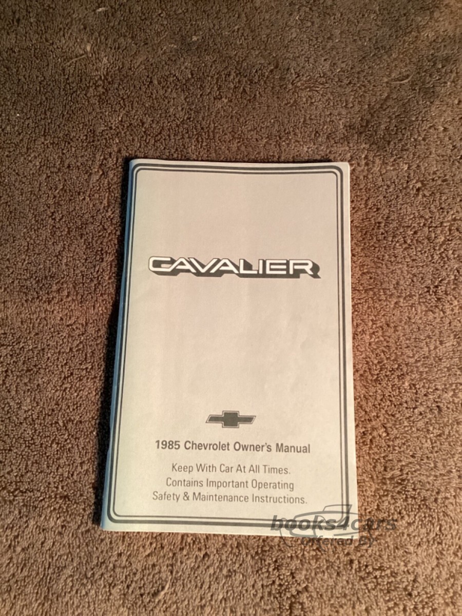 view cover of 1985 Cavalier Owners manual by Chevrolet.