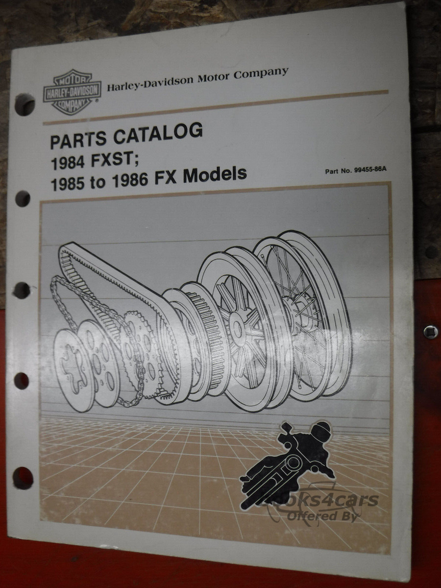 view cover of 1984-1986 FXST & FX Models Parts Catalog Manual by Harley Davidson 1984 FXST & 85-86 FX