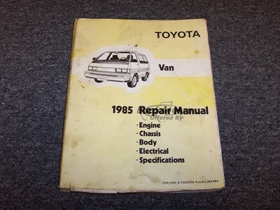 view cover of 1985 Van Shop Service Repair Manual by Toyota