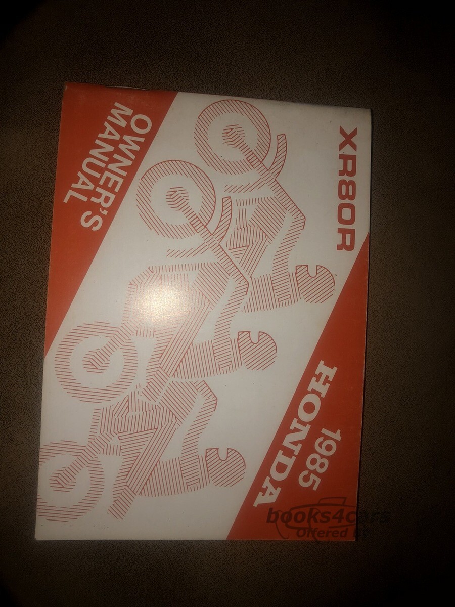 view cover of 1985 XR80R Owners Manual by Honda.