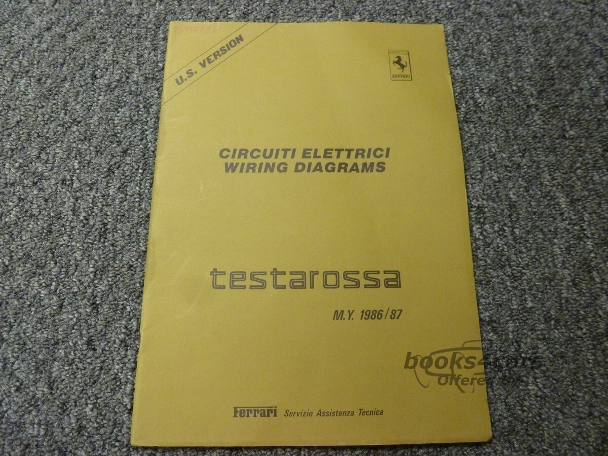 view cover of 1986-1987 Testarossa Electrical Wiring Diagrams Manual by Ferrari