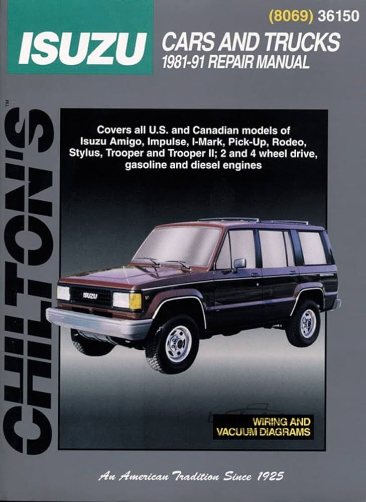 view cover of 1981-1991 Isuzu Amigo Impulse Pick-ups Rodeo Stylus Trooper gas & 2.2L Diesel engines shop service repair manual by Chilton