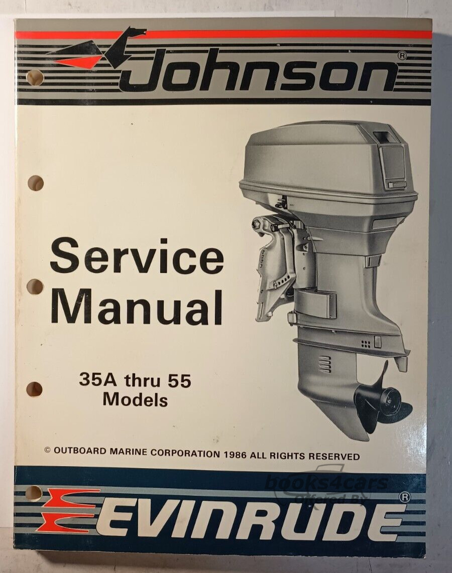 view cover of 1986 Models 35A-55 Service Manual by Johnson Evinrude