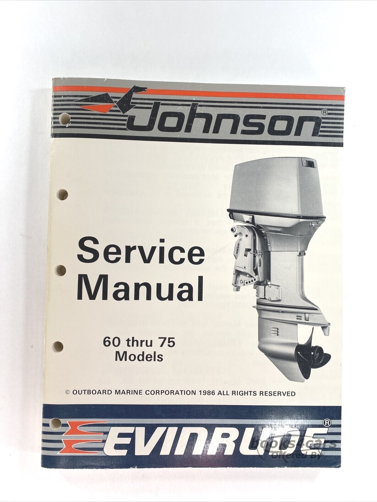 view cover of 1986 Models 60-75 Service Manual by Johnson Evinrude
